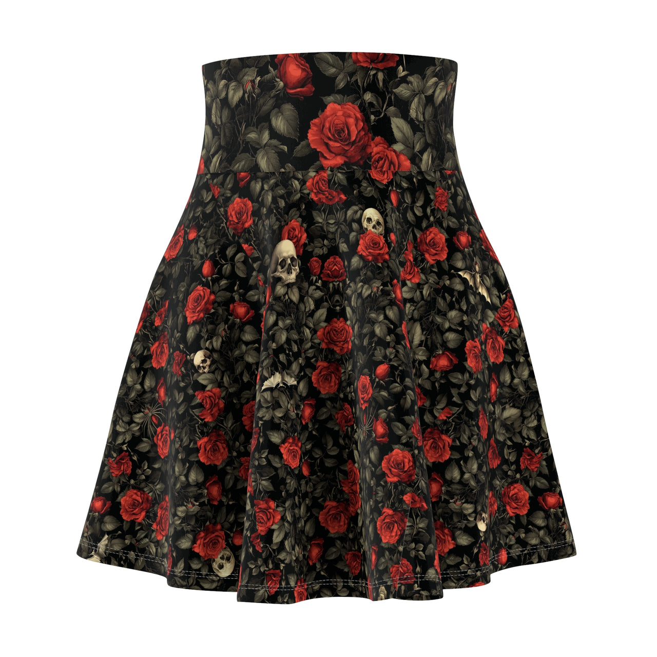Gothic Floral Skater Skirt | Skulls - bats - spiders included