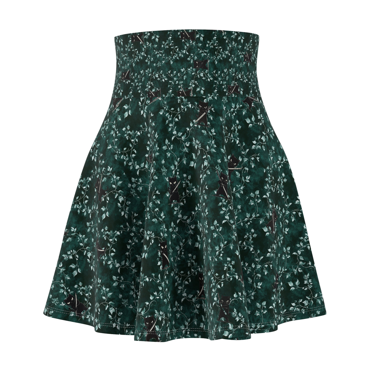 Black Cat Knives Out Skater Skirt