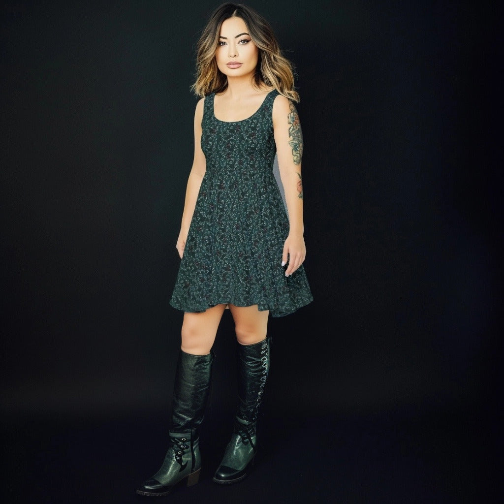 Black Cat Knives Out Skater Dress