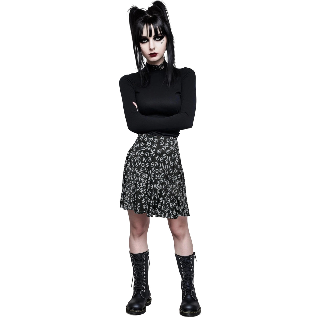 Cat Skull Skater Skirt